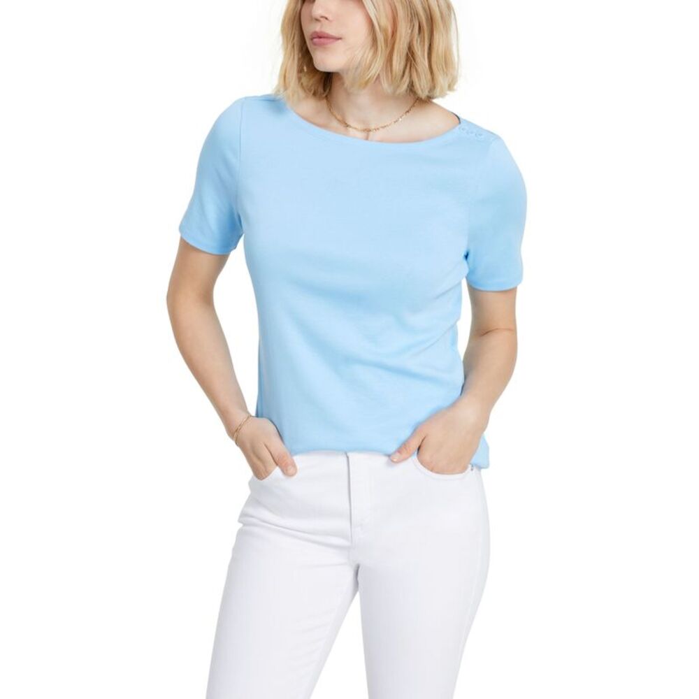 Charter Club Cotton Boat-Neck Top